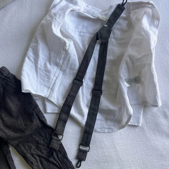 Noralee White Button-Up Shirt and Black Pants Set